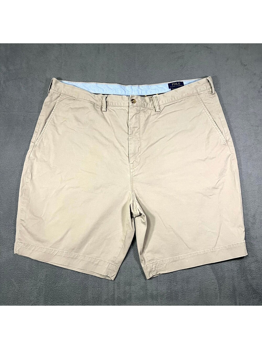 Polo Ralph Lauren Shorts Beige Mens 42 Chino Cotton Classic Fit High Rise Pony